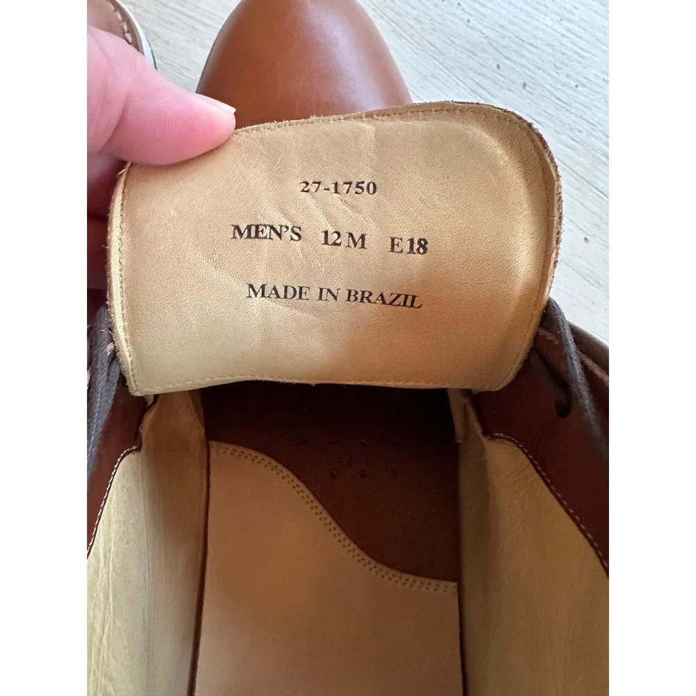 Johnston‎ & Murphy Men's 12M Brown Leather Chukka Boots Sheepskin Made in Brazil